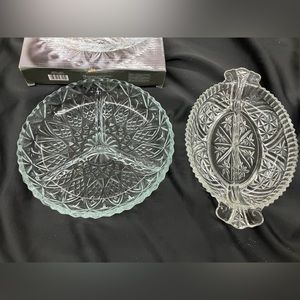 Lot of 2 Vintage Glass Dishes Gibson